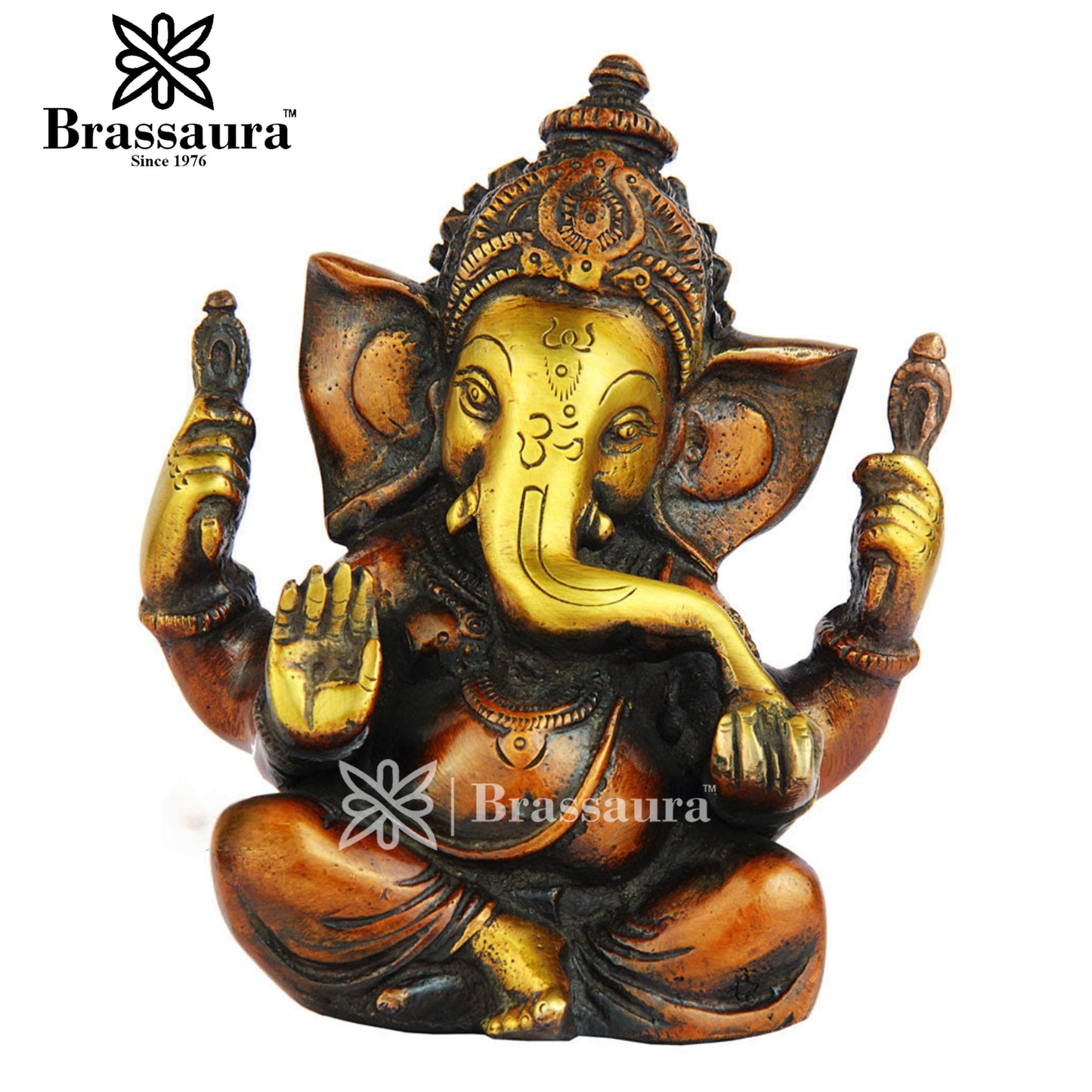 Brass Ganesha Statue For Home Decor Weight 1.5 Kg And Height 5 Inch