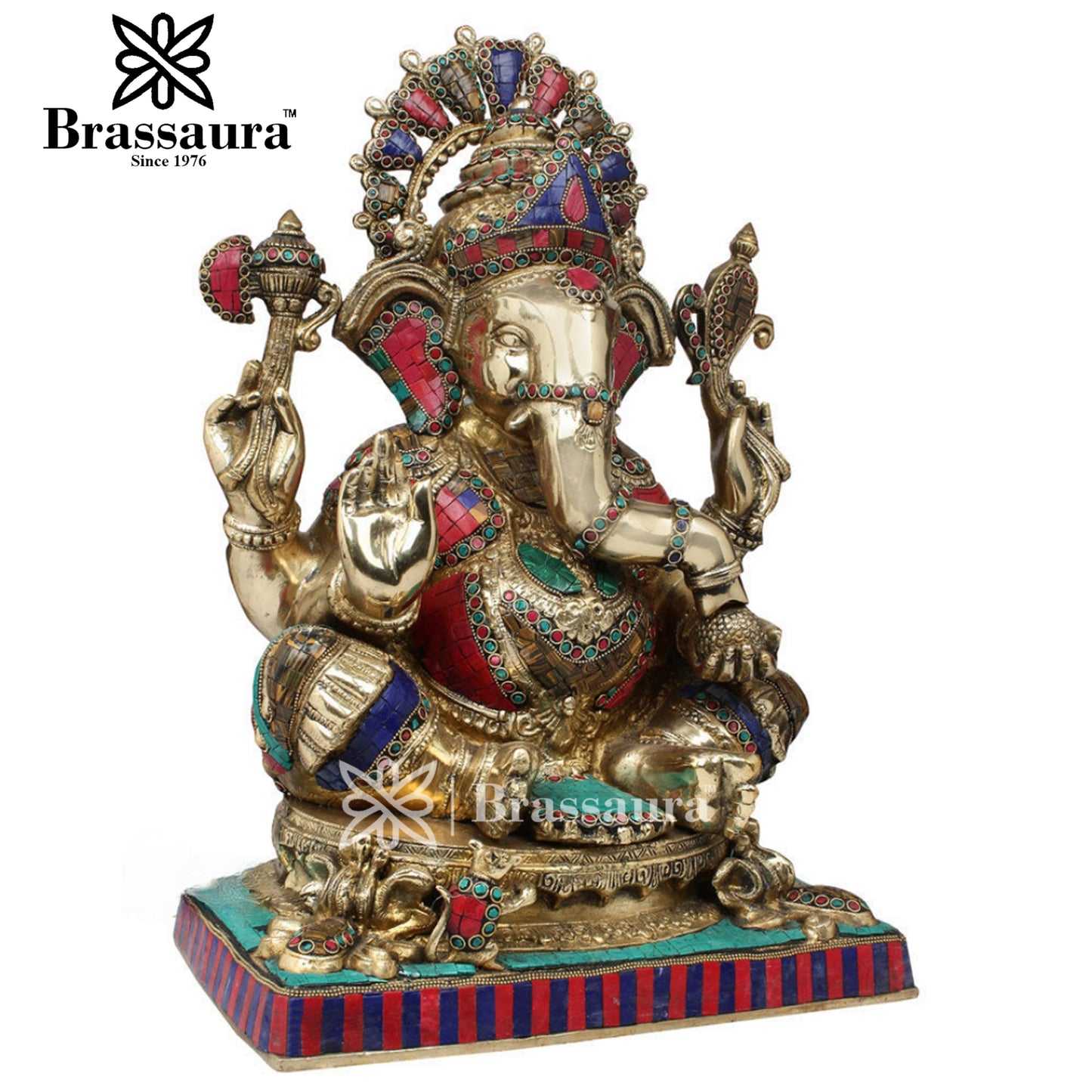 Brass Ganesha Statue For Home Decor And Gift Item Weight 25 Kg And Height 22 Inch