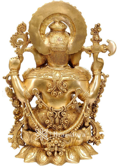 Brass Ganesha Statue For Home Decor And Gift Item Weight 13 Kg And Height 6.5 Inch