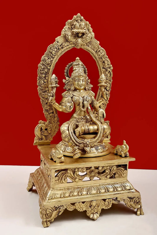 Brassaura® Brass Lakshmi Maa Statue | Height 20.5 Inches & Weight 13.13 kg