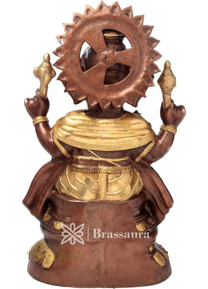 Brassaura™ Brass Ganesha Statue for Home Decor | Weight 42 Kgs | Height 35 Inches