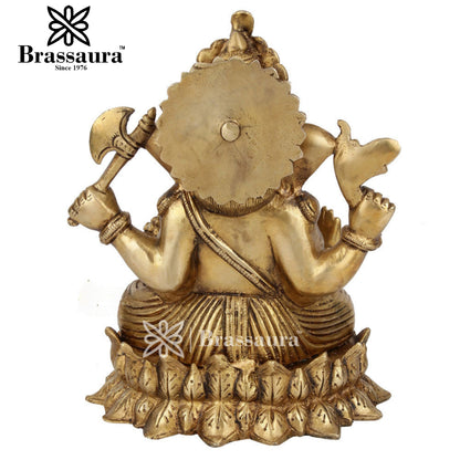 Brass Ganesha Statue For Home Decor And Gift Item Weight 5 Kg And Height 9 Inch