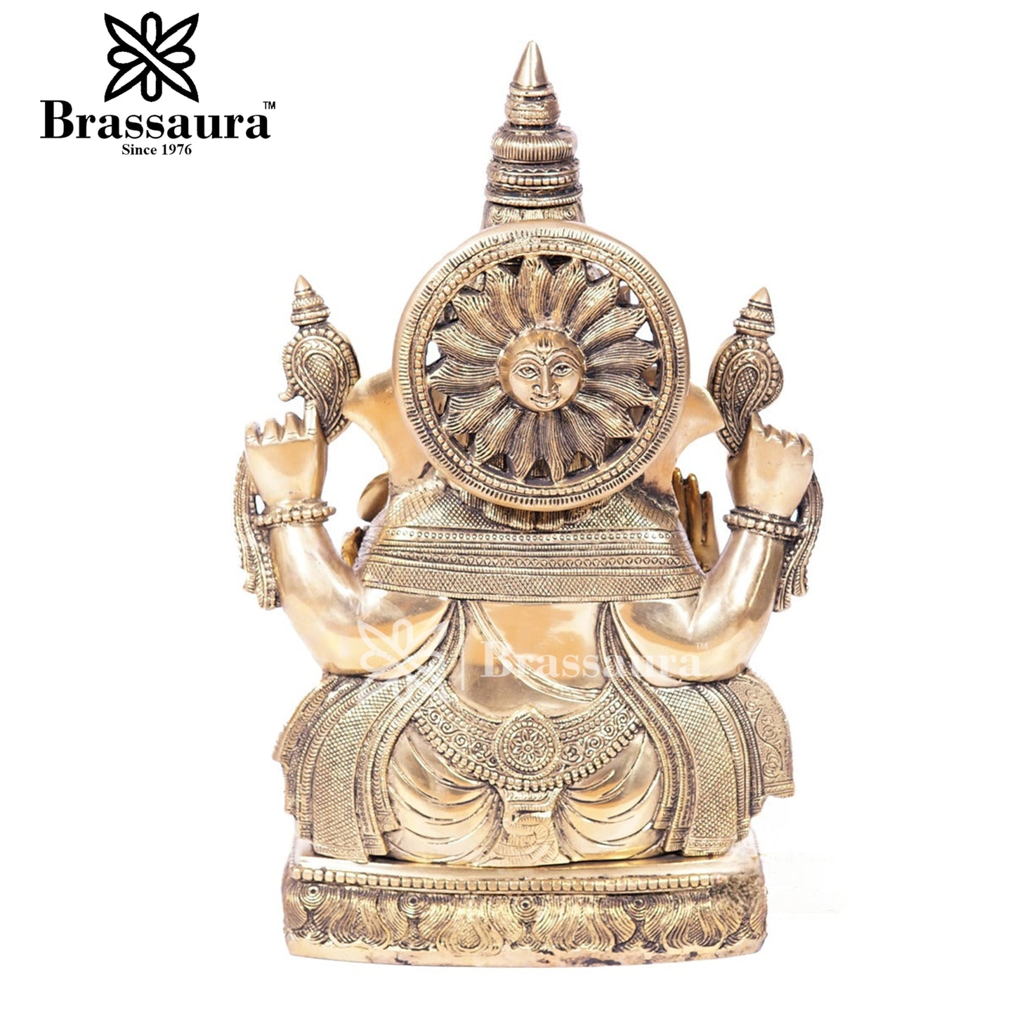 Brassaura™ Brass Ganesha Idol for Home and Decor | Weight 23 Kgs | Height 20 Inches