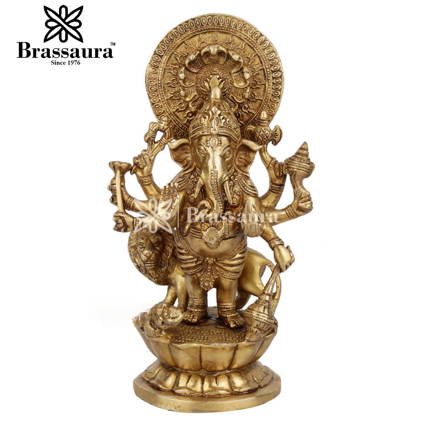 Brass Ganesha Statue For Home Decor And Gift Item Weight 3.8 Kg And Height 11.5 Inch