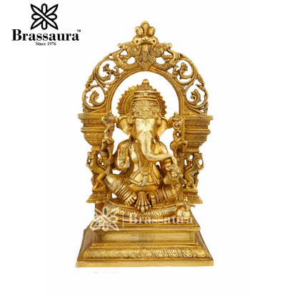 Brass Ganesha Statue For Home Decor And Gift Item Weight 9.5 Kg And Height 16 Inches