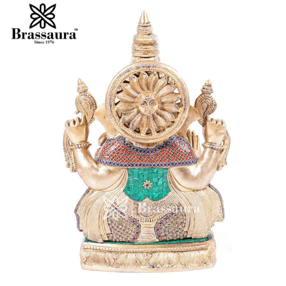 Brass Ganesha Statue For Home Decor And Gift Item Weight 23 Kg And Height 20 Inches