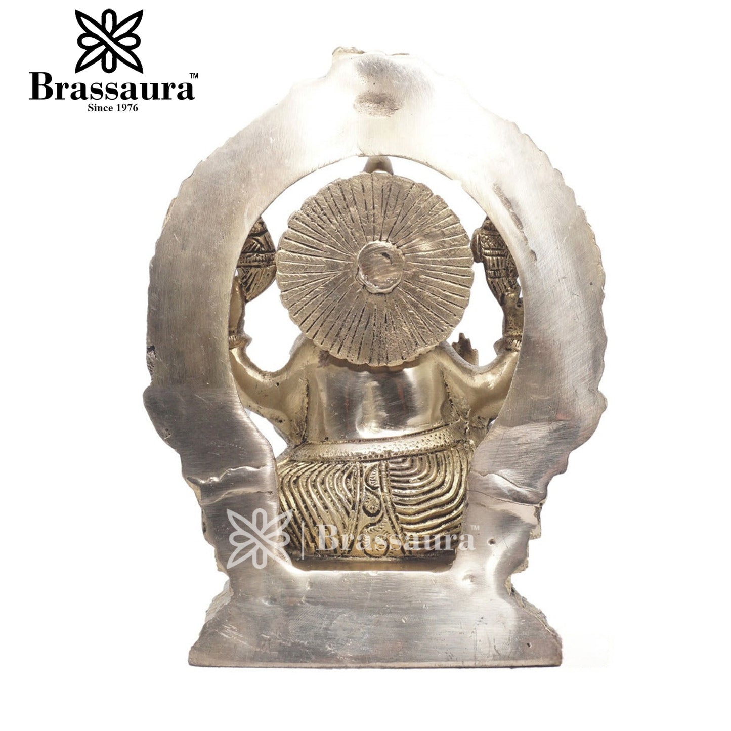 Brassaura™ Brass Ganesha Idol for Home and Decor | Weight 2.3 Kgs | Height 8.5 Inches