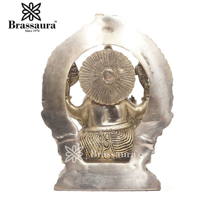 Brassaura™ Brass Ganesha Idol for Home and Decor | Weight 2.3 Kgs | Height 8.5 Inches