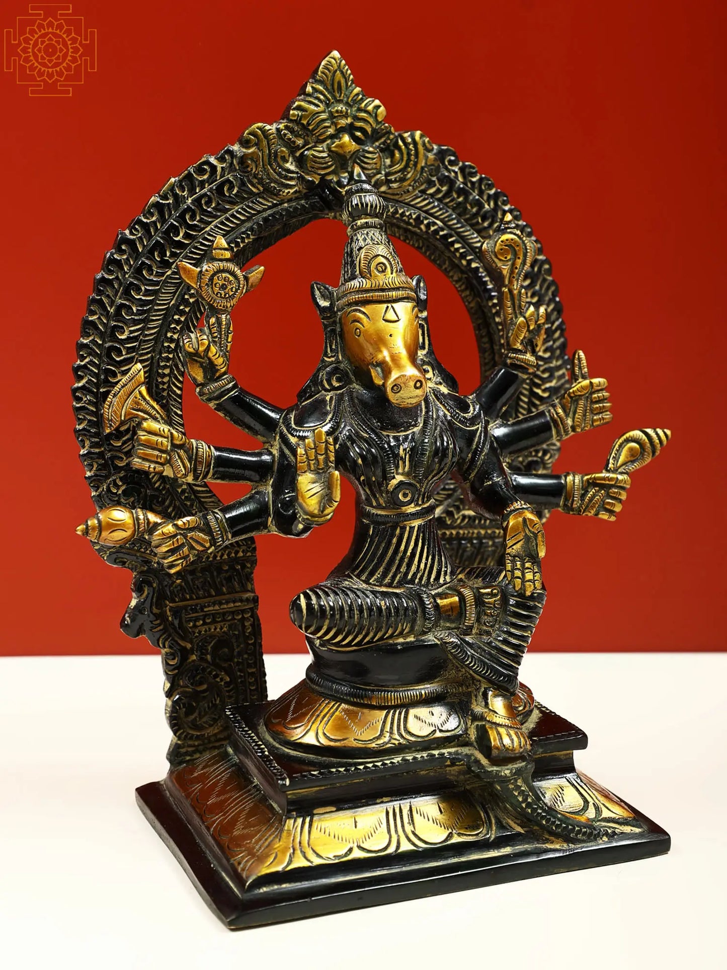 Brassaura® Brass Varaha Statue | Height 8.07 Inches & Weight 2.39 kg