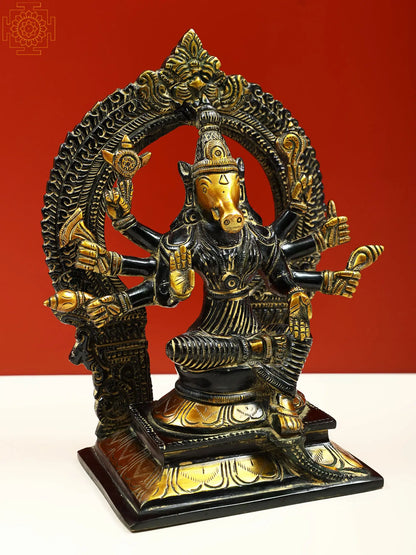 Brassaura® Brass Varaha Statue | Height 8.07 Inches & Weight 2.39 kg