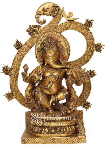Brass Ganesha Statue For Home Decor And Gift Item Weight 8 Kg And Height 16 Inch