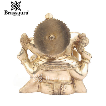 Brass Ganesha Statue For Home Decor And Gift Item Weight 2.8 Kg And Height 8 Inch