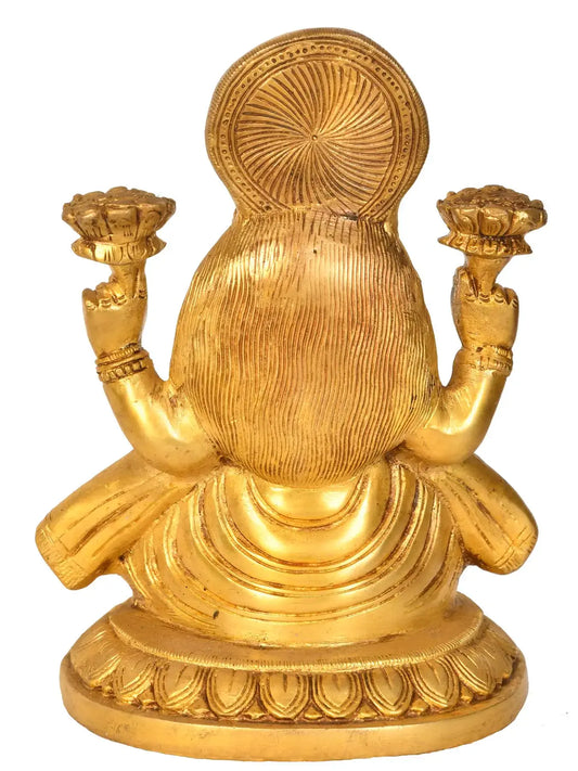 Brassaura® Brass Lakshmi Maa Statue | Height 8.07 Inches & Weight 2.90 kg