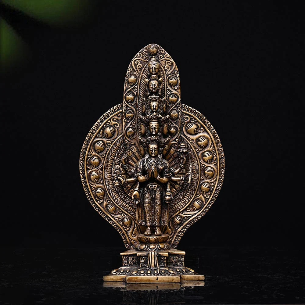 ब्रासोरा® वृंदावन वेणुगोपाल कृष्ण पीतल की प्रतिमा मोर के साथ | एंटीक नीला और सुनहरा रंग | ऊँचाई 20 इंच
