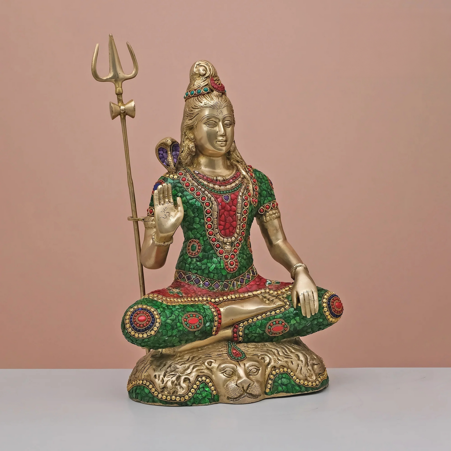 Brassaura® Brass Lord Shiva with Trishul Statue | Height 21.5 Inches