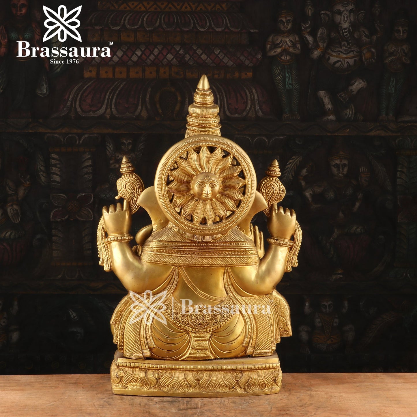 Brassaura™ Brass Ganesha Idol for Home and Decor | Weight 23 Kgs | Height 20 Inches