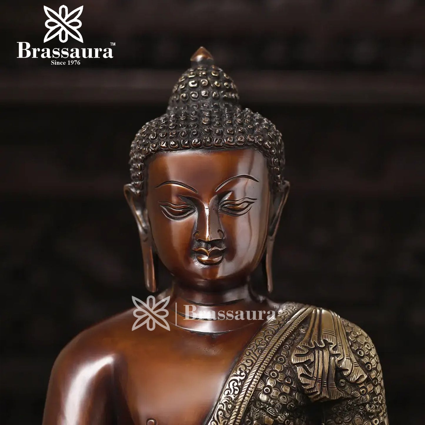 Brass Buddha For Home Décor And Gift Items Weight 23.57 Kg And Height 22 Inch