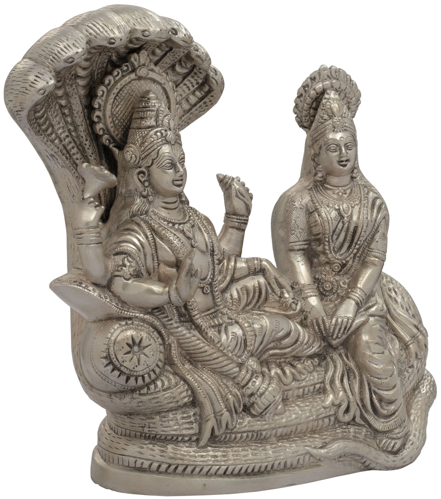 Brassaura® Brass Vishnu Lakshmi Statue | Height 8.66 Inches & Weight 3.30 kg