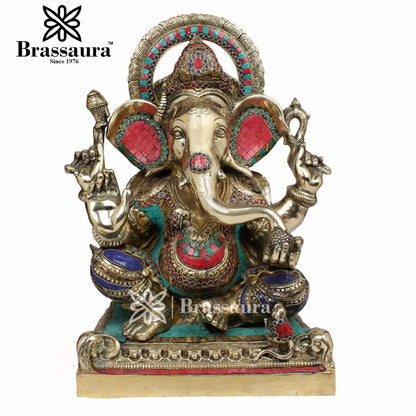 Brass Ganesha Statue For Home Decor And Gift Item Weight 23 Kg And Height 19 Inch