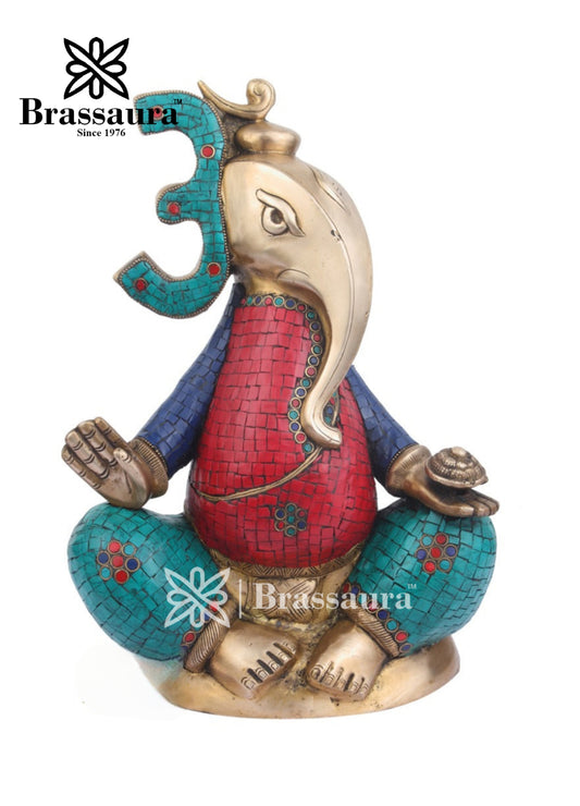 Brass Ganesha Statue For Home Decor And Gift Item Weight 11 Kg And Height 16 Inch