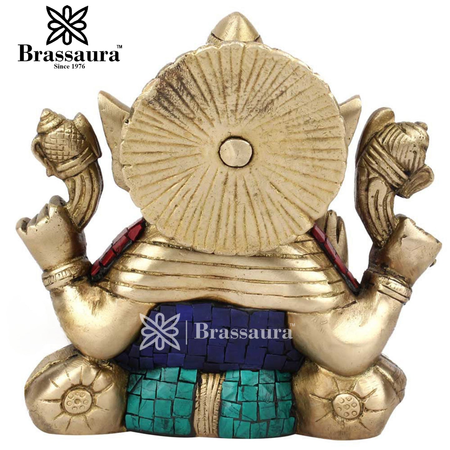 Brass Ganesha Statue For Home Decor And Gift Item Weight 1.8 Kg And Height 7 Inch