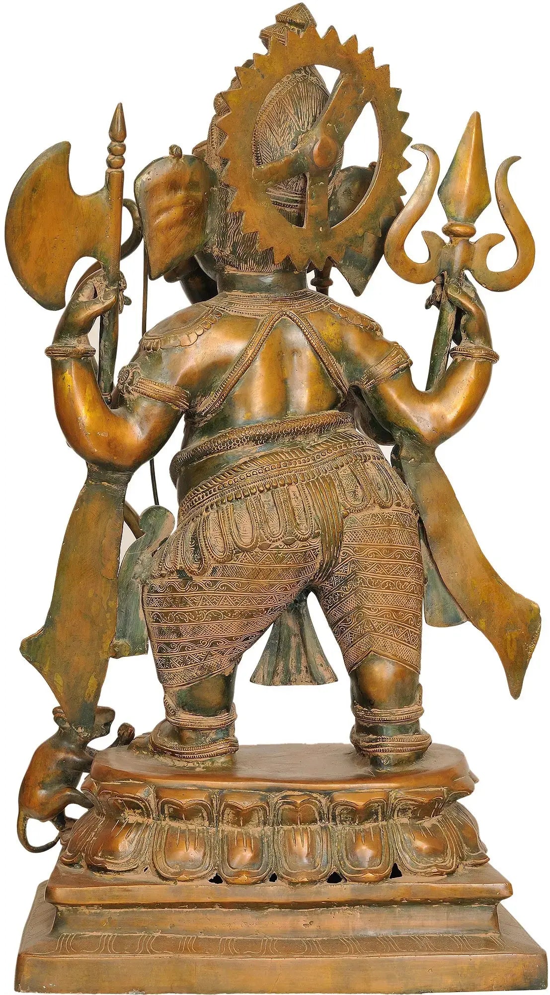 Brassaura™ Yuddha Ganapati | Pure Brass Warrior Form | Height 29 Inches & Weight 32.70 kgs