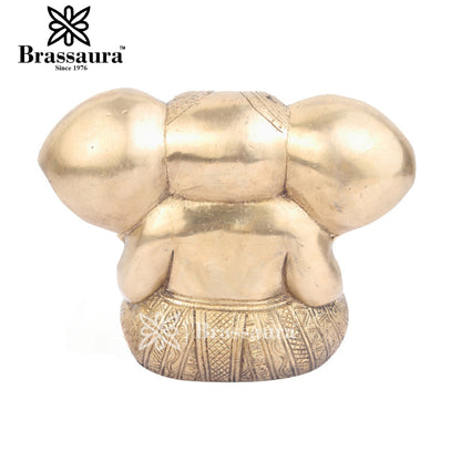 Brass Ganesha Statue For Home Decor And Gift Item Weight 1.5 Kg And Height 5 Inch