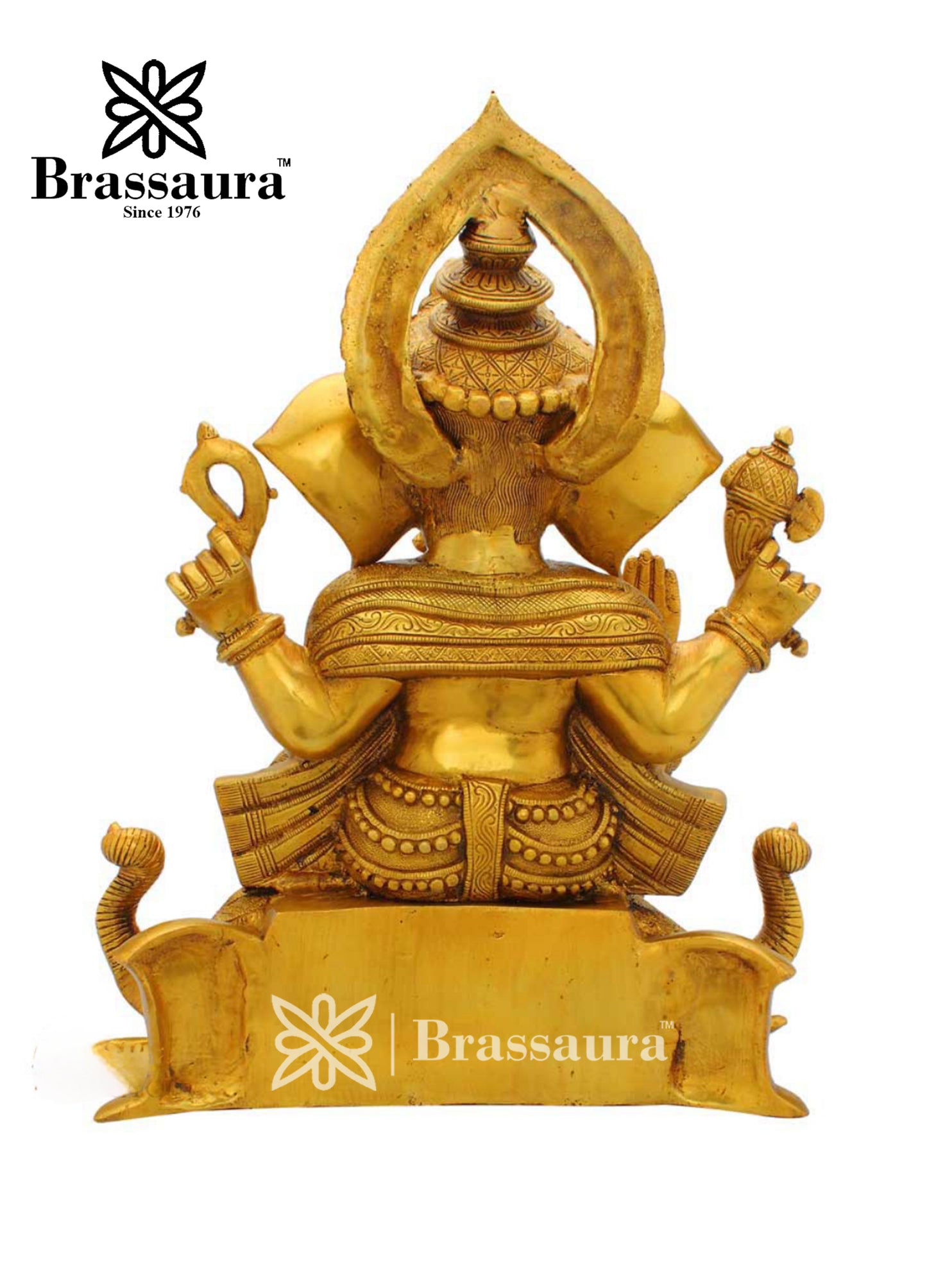 Brass Ganesha Statue For Home Decor And Gift Item Weight 16.7 Kg And Height 17 Inch