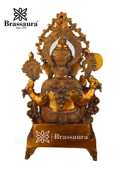 Brass Ganesha Statue For Home Decor And Gift Item Weight 60 Kg And Height 33 Inch