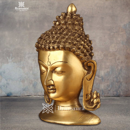 Brass Buddha For Home And Décor Weight 1.8 kg Height 8.5 Inch