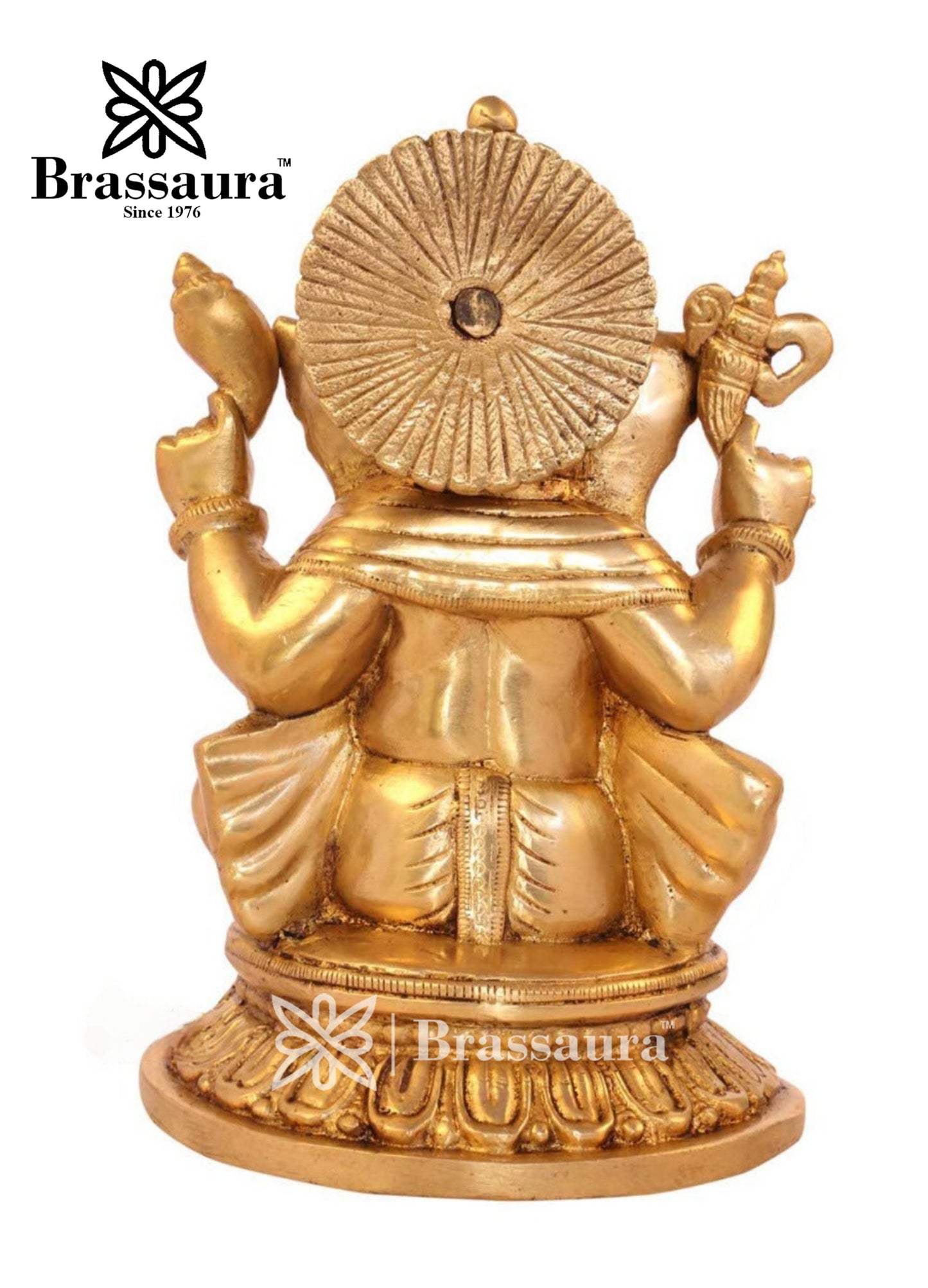 Brass Ganesha Statue For Home Decor And Gift Item Weight 2.8 Kg And Height 8 Inch