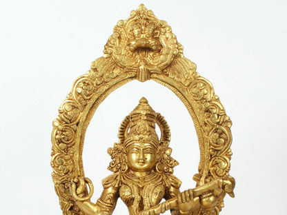 Brassaura® Brass Saraswati Statue | Height 20.47 Inches & Weight 13.53 kg
