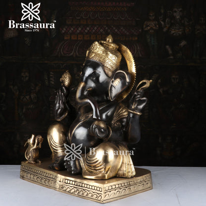 Brass Ganesha Statue For Home Decor And Gift Items Weight 36.4 Kg And Height 21 Inches