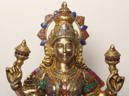 Brassaura® Brass Lakshmi Statue | Height 28.94 Inches & Weight 32.80 kg