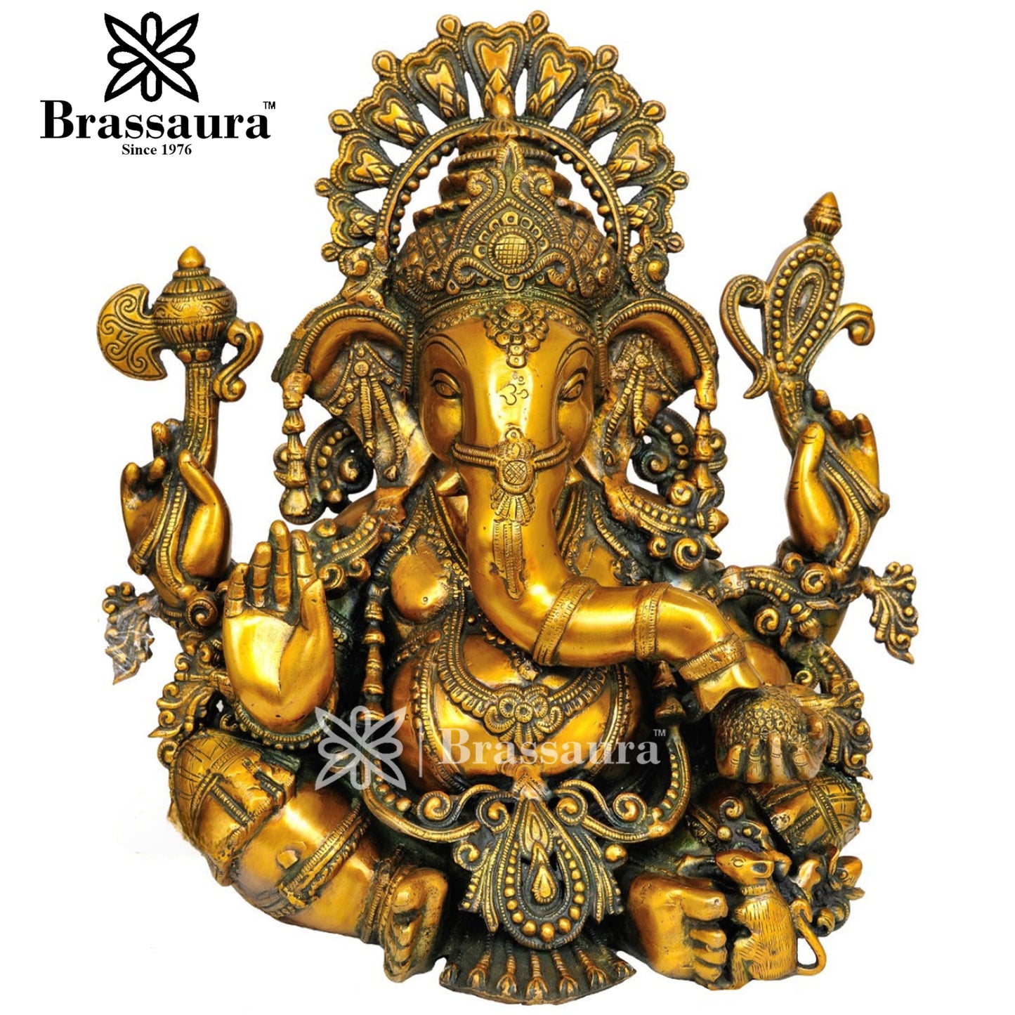 Brass Ganesha Statue For Home Decor And Gift Item Weight 20 Kg And Height 16 Inch