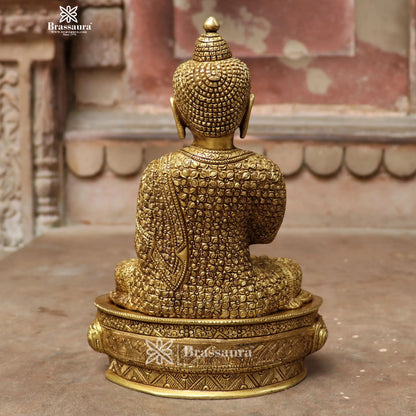 Brass Big Buddha statue for home and decor and gift Item weight 2.97 kg Height 11 inch