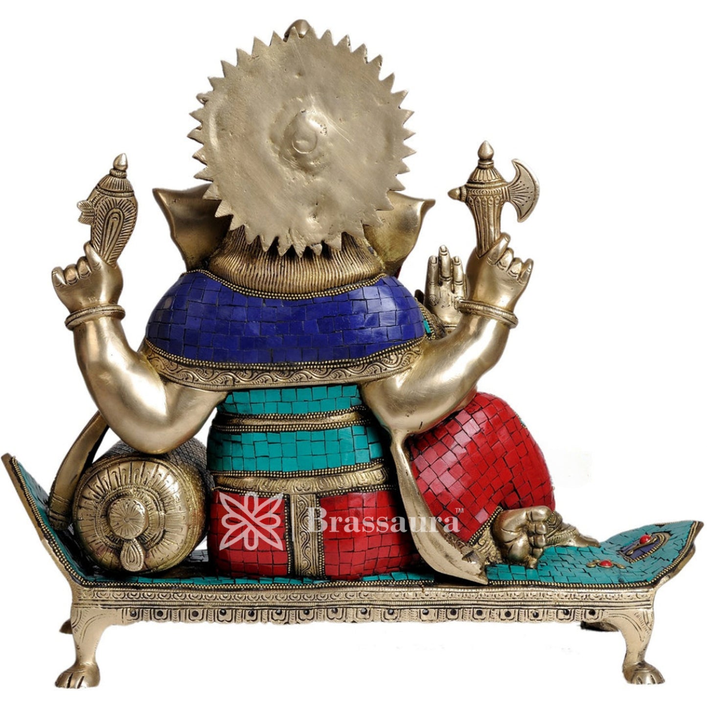 Brassaura™ Brass Ganesha Statue for Home and Decor | Weight 16 Kgs | Height 16 Inches