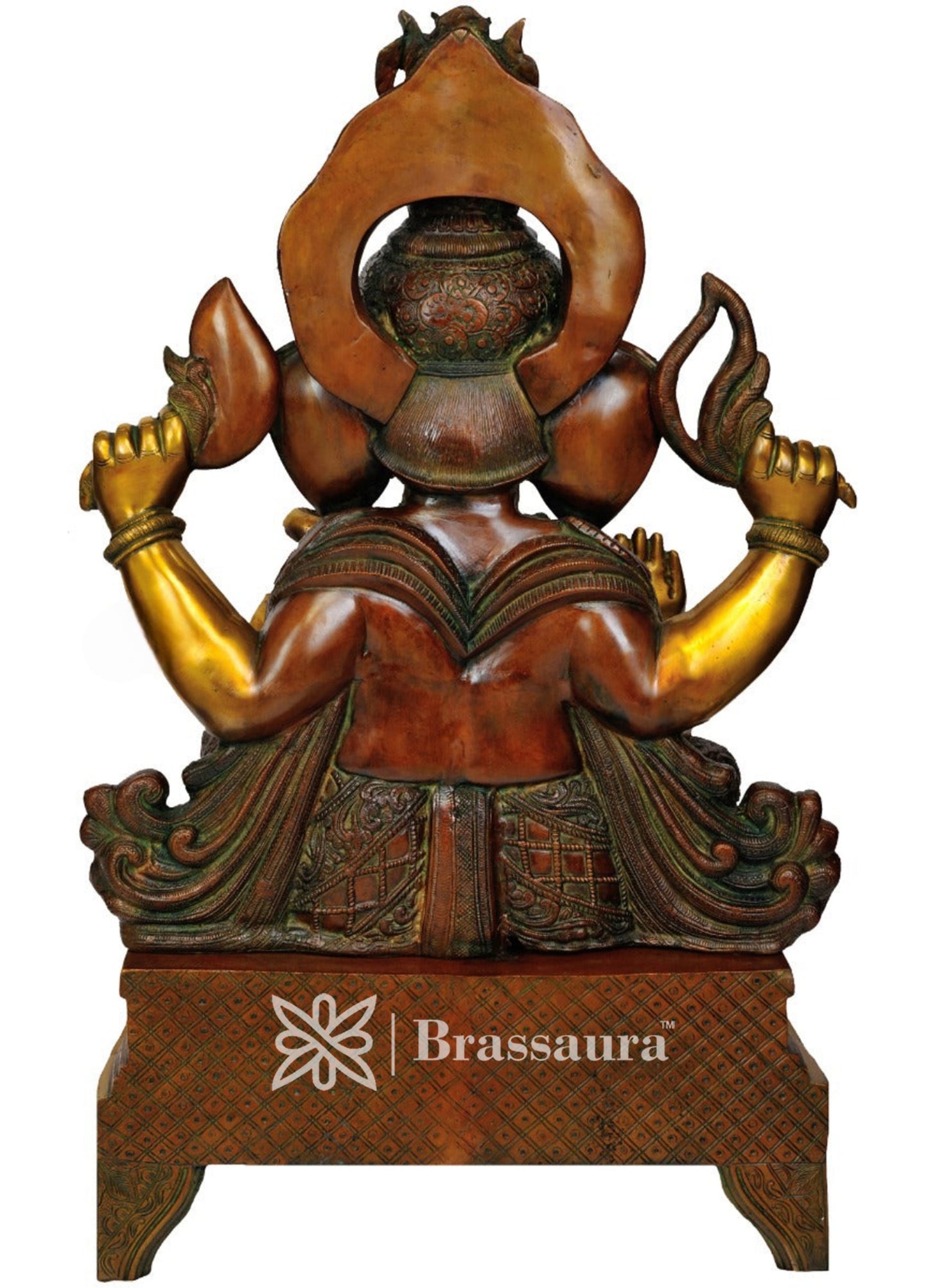 Brass Ganesha Statue For Home Decor And Gift Item Weight 55 Kg And Height 33 Inch