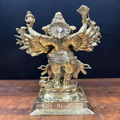 Brassaura™ Brass Standing Ganesha Statue for Home and Decor | Weight 18 Kgs | Height 24 Inches