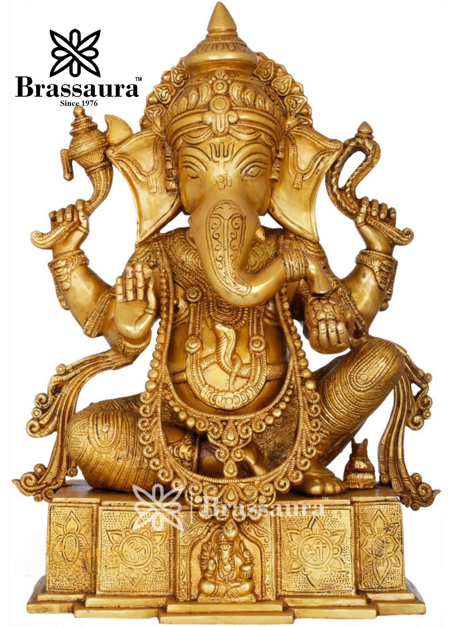 Brass Ganesha Statue For Home Decor And Gift Item Weight 21 Kg And Height 18 Inch