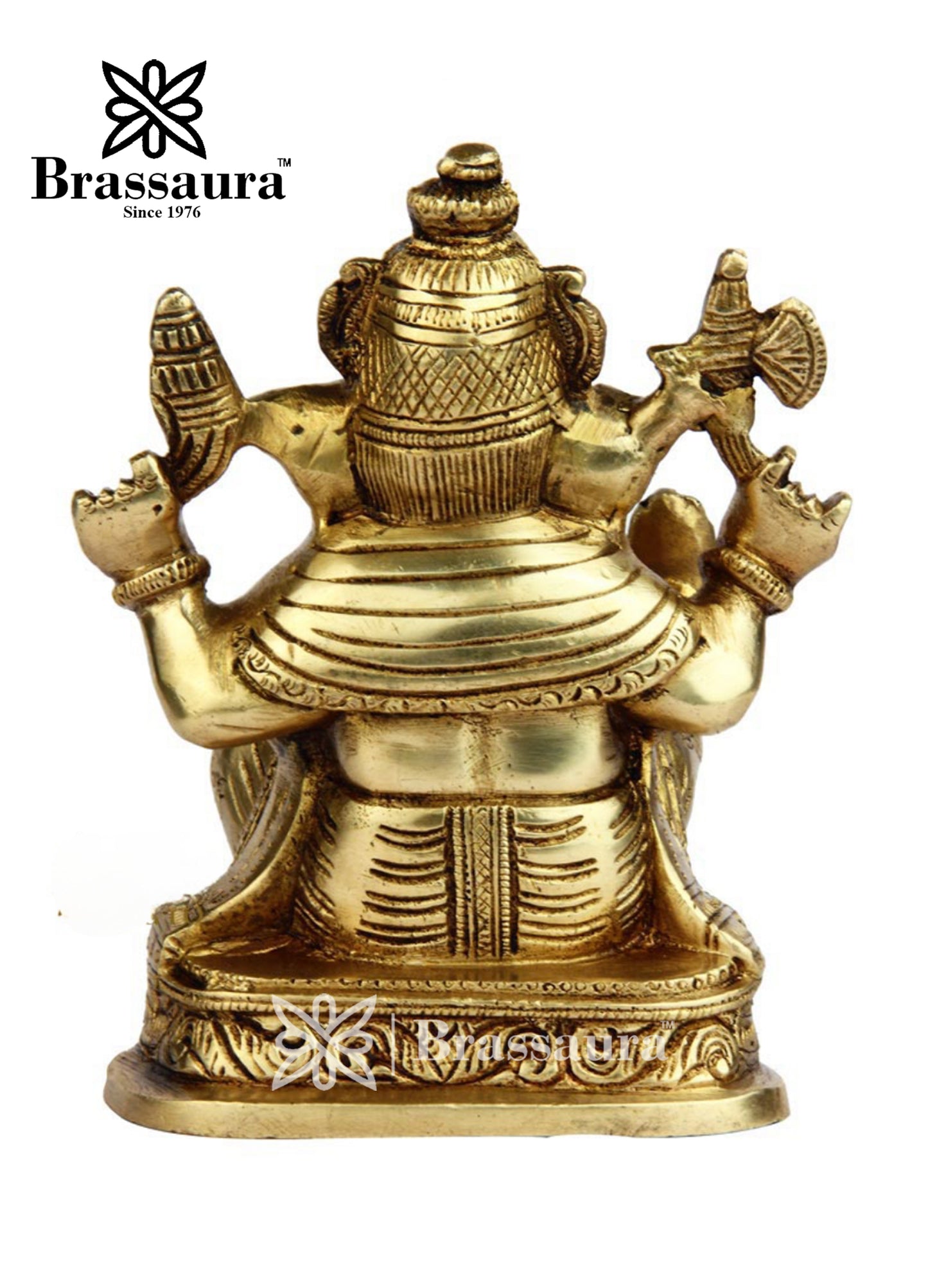 Brass Ganesha Statue For Home Decor Weight 1.5 Kg And Height 6 Inch