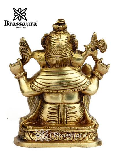 Brass Ganesha Statue For Home Decor Weight 1.5 Kg And Height 6 Inch