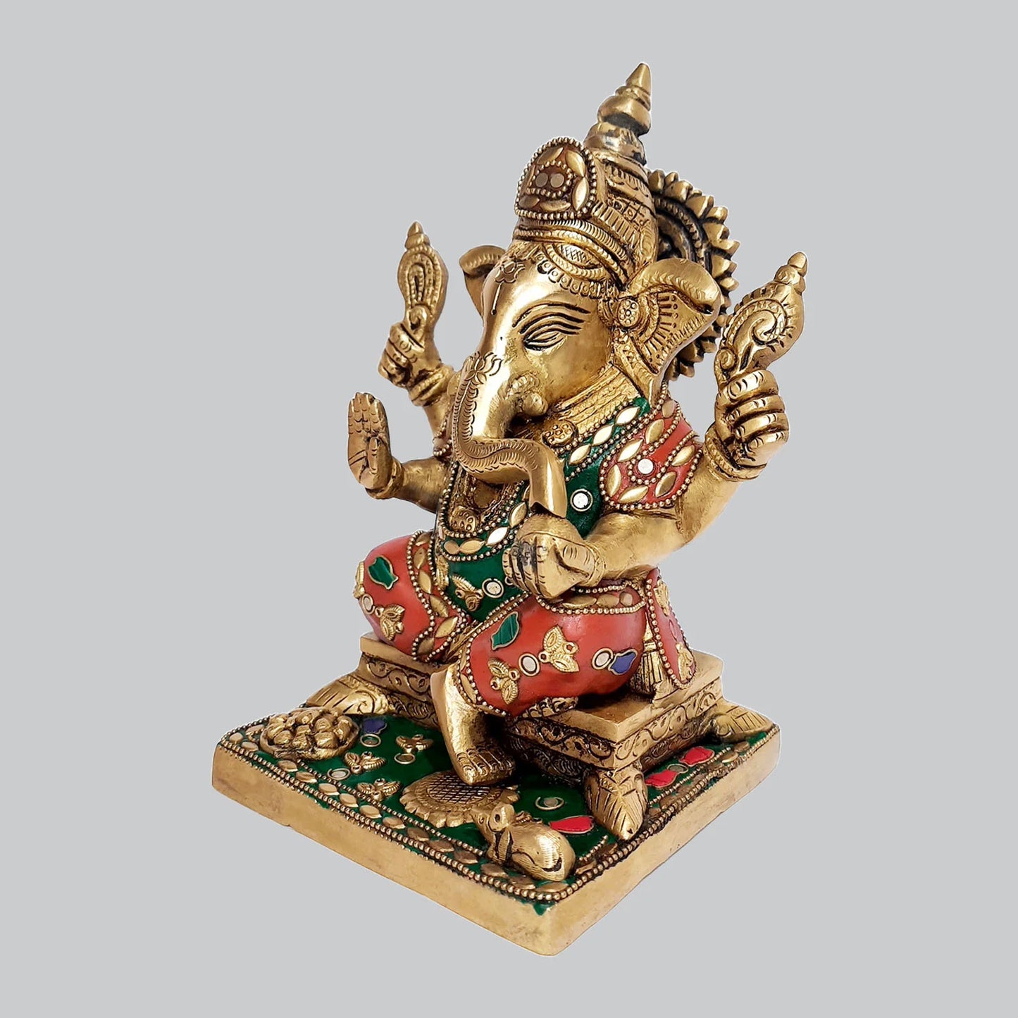 ब्रासोरा® वृंदावन वेणुगोपाल कृष्ण पीतल की प्रतिमा मोर के साथ | एंटीक नीला और सुनहरा रंग | ऊँचाई 20 इंच