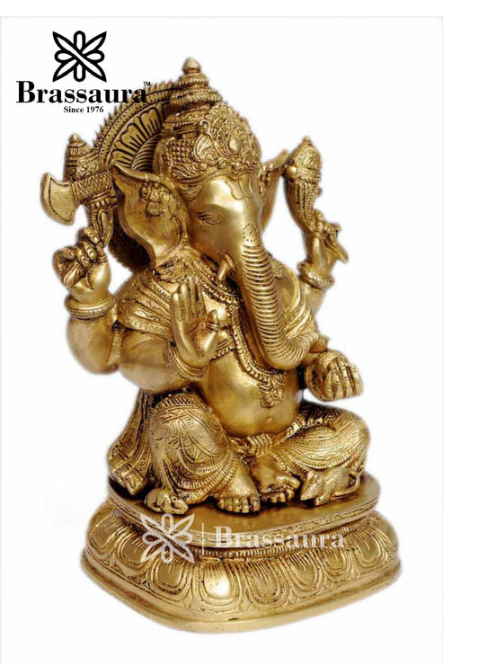 Brass Ganesh For Home Decor Weight 5 Kg And Height 10 Inch