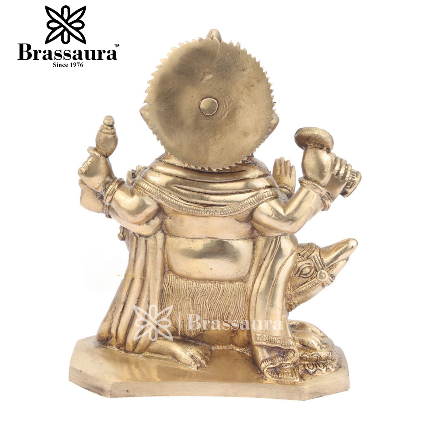 Brass Ganesha Statue For Home Decor And Gift Item Weight 2.9 Kg And Height 9 Inch