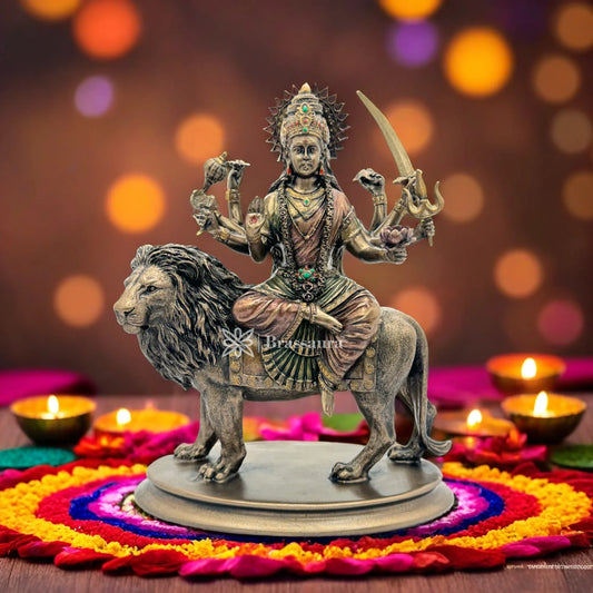 Brassaura™ Resin Durga Statue for Home and Decor Height 10 Inches & Weight 1.65 Kgs