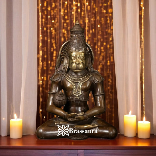 Brass Hanuman Statue Weight 8.2 Kg And Height 13 Inch