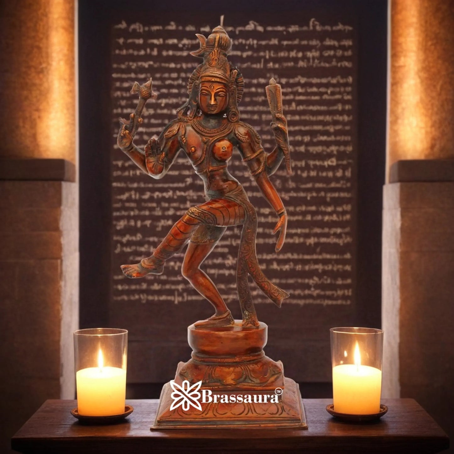 Brass Artistic Aardhnareshwar Statue Weight 3.2 kg & Height 13 Inch