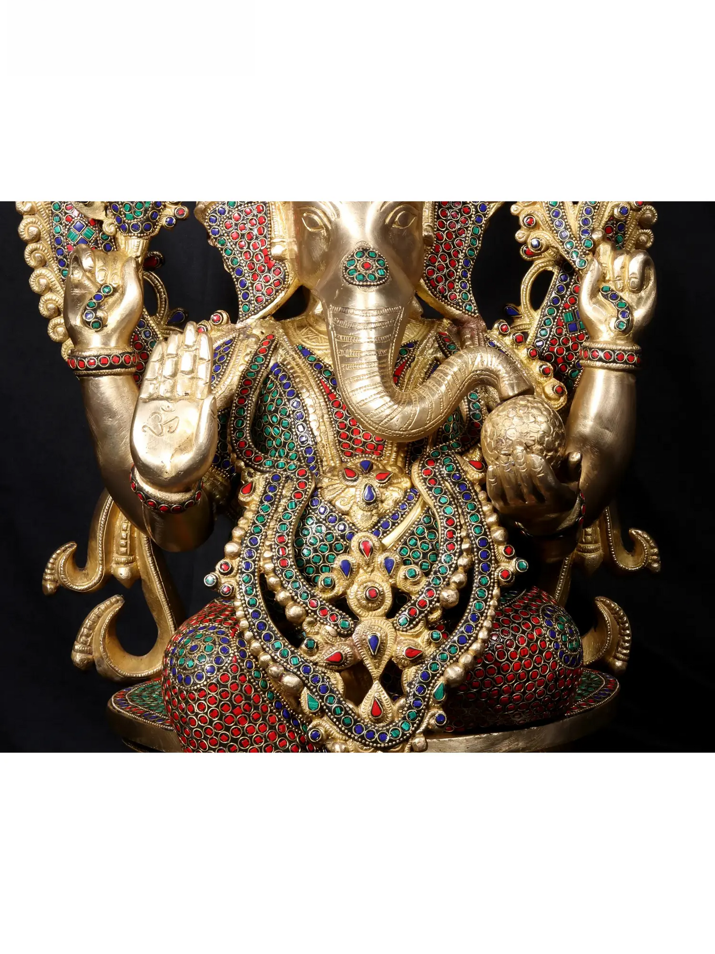 Brassaura™ Sitting Lord Ganesha Idol | Pure Brass with Intricate Detailing | Height 27 Inches & Weight 34.50 Kgs