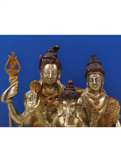 Brassaura® Brass Shiva Family Statue | Height 11.81 Inches & Weight 7.90 kg